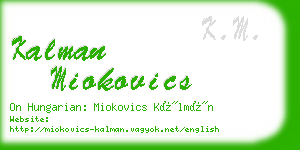 kalman miokovics business card